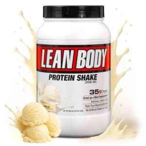 Labrada Lean Body vanilla protein shake for sustained muscle growth and fat burning, packed with 35g of protein and award-winning taste.