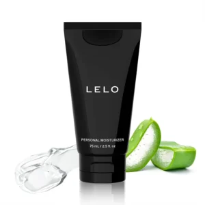 LELO Personal Moisturizer is a water-based lubricant enriched with aloe vera for long-lasting moisture and a gentle feel, perfect for couples or solo use with silicone massagers and latex.