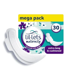 Lil-Lets maternity maxi pads offer extra long, cushioned, and fragrance-free postpartum protection for ultimate comfort and peace of mind after birth.