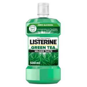 Listerine Green Tea mouthwash provides a milder taste while killing 99% of bad breath germs and protecting gums from plaque buildup with its unique formula.