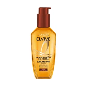 L'Oréal Paris Elvive Extraordinary Oil hair serum nourishes dry hair, adds shine, and can be used as a pre-shampoo treatment or after styling for beautiful hair.