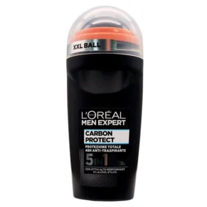 L'Oreal Men Expert Carbon Protect roll-on deodorant provides effective odour, moisture, and bacteria protection with an intense fresh scent, no ethyl alcohol, and helps prevent yellow marks.