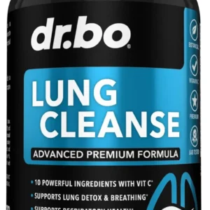 Lung cleanse supplement with herbal detox to support respiratory health, clear mucus, and aid easy breathing for smokers.