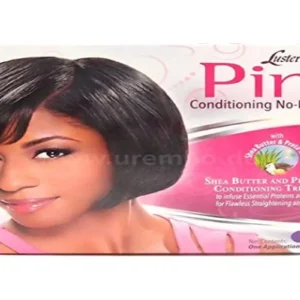 Luster Pink No-Lye Relaxer Kit for silky, soft, and healthy straight hair, detangling and straightening natural curls.