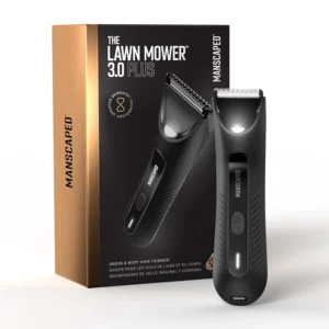 The Manscaped Lawn Mower 3.0 PLUS is a waterproof, USB-C rechargeable, wireless men's grooming trimmer designed for trimming groin and body hair with an updated SkinSafe blade.