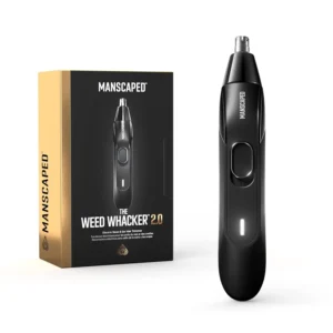 The MANSCAPED Weed Whacker 2.0 nose and ear hair trimmer features an improved stainless steel blade and a rubberized grip for easy wet or dry use.