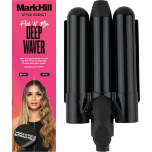 Black Mark Hill Deep Mermaid Waver barrel for the Pick N Mix interchangeable curling wand system, designed to create lush, defined mermaid waves with its 32mm barrels.