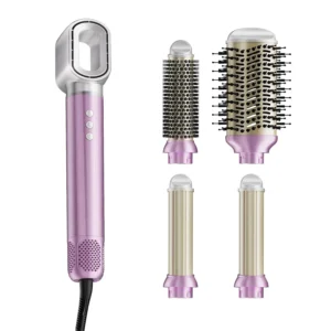 Pink MARTISAN Airstyle Pro set with six attachments for drying, straightening, curling and smoothing hair with negative ions and smart temperature control.