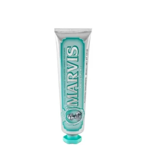 A tube of Marvis Anise Mint Toothpaste, offering a refreshing and unique flavor for a cleaner, brighter smile.