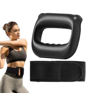 Portable electric massage belt with adjustable strap providing vibration massage for muscle relaxation in the waist, legs, and thighs.