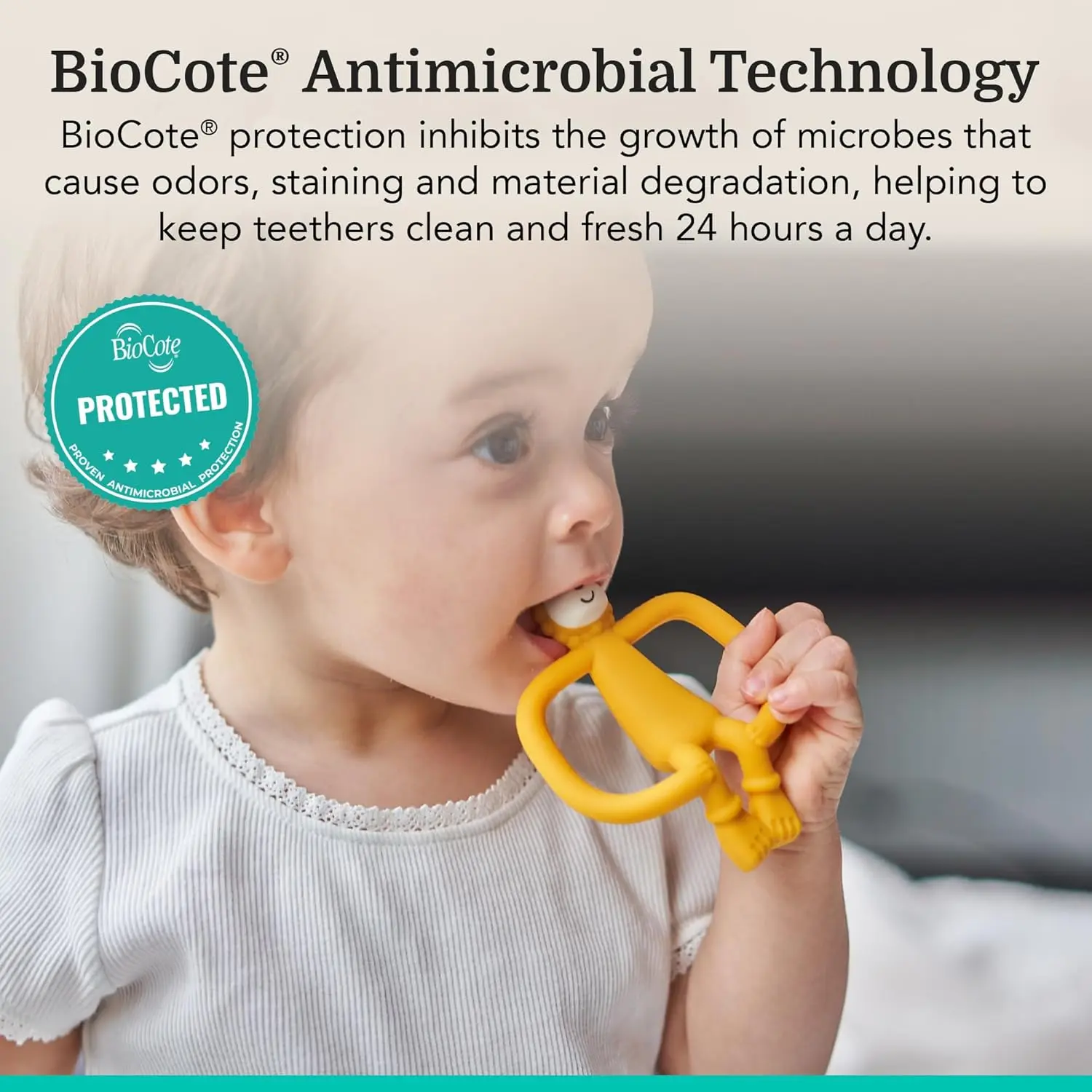 The Matchstick Monkey Ludo Lion teether, designed for babies 3 months and older, offers multisensory stimulation and gum massage with its soft silicone and easy-to-grip design.