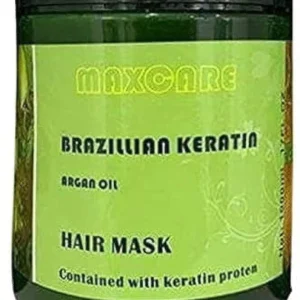 A 1000ml bottle of MAXCARE Brazilian Keratin hair treatment, hygienically packaged and formulated with care for a host of hair benefits; refer to packaging for usage.
