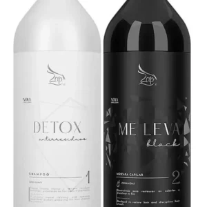 Me Leva keratin treatment with macadamia and coconut oils for restoring damaged hair, promoting shine, smoothness, and natural-looking alignment.