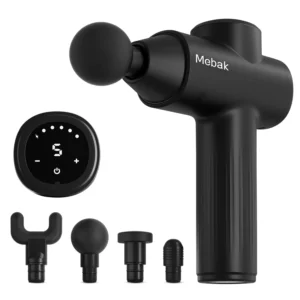 The Mebak 7 massage gun provides deep tissue percussion massage with adjustable speeds for muscle pain relief and recovery.