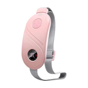 Cordless menstrual heating pad with three heat levels, designed for comfortable period cramp relief and featuring adjustable waist band for abdomen, stomach, and back support.