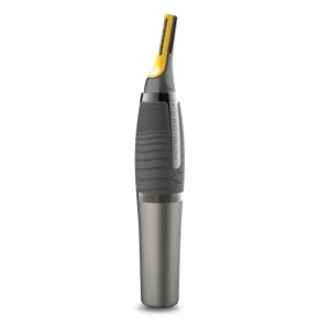 The Micro Touch Titanium MAX personal trimmer easily cleans up unwanted hair from the neckline, sideburns, eyebrows, nose and ears.