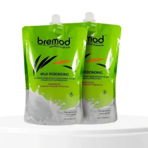 Bremod milk rebonding hair straightening set for smooth and silky hair, offering a professional salon-quality formula for at-home or salon use.