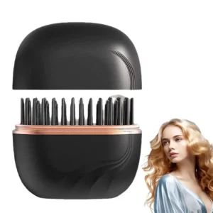 This mini cordless hair straightener comb features adjustable temperatures and USB-C charging for smooth, shiny hair at home or on the go.