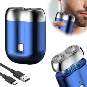 This mini electric shaver for men is pocket-sized and rechargeable, perfect for travel, office or car use, offering a close, comfortable shave wet or dry.