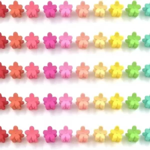 This set of 40 colorful mini flower hair clips are made of resin, perfect for creating stylish hairstyles for baby girls, toddlers, and women with thin or fine hair.