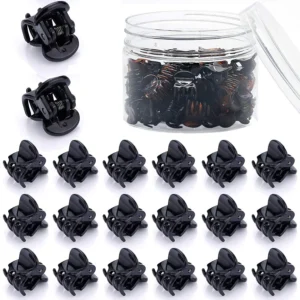 This set includes 48 small black hair claw clips, perfect for creating stylish hairstyles for women and girls.