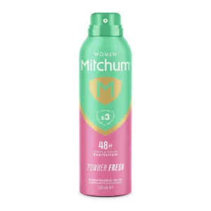Mitchum Women's Powder Fresh aerosol deodorant provides 48-hour protection against odor and sweat with triple odor defense technology and minimises white marks, in an alcohol-free, dermatologist-tested formula.