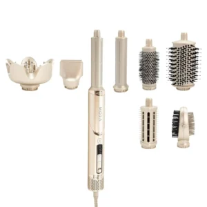 The MORA StylerPro 8-in-1 air styler and hair dryer offers customized styling with ionic technology for healthier, smoother hair, including auto-wrap curlers and multiple attachments.