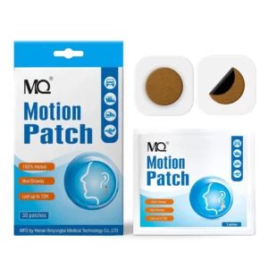 Twenty natural motion sickness relief patches by MQ provide fast acting anti-nausea support for travel by car, plane, train or boat.