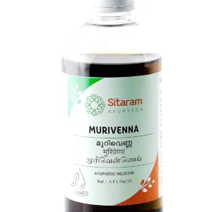 Sitaram Ayurveda Murivenna Oil is a traditional Ayurvedic thailam that helps relieve pain and promote healing for sprains, strains, fractures, dislocations, burns, and other trauma.