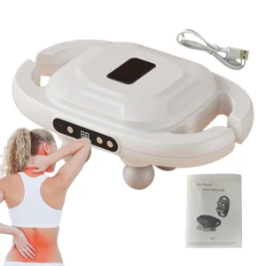 This ergonomic muscle massager with six interchangeable heads provides deep tissue stimulation and targeted knot relief for full body relaxation and muscle recovery.