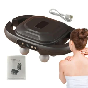 Relax and recover with this muscle massager featuring multiple heads for deep tissue stimulation and knot relief in your neck, shoulders, legs, and back.