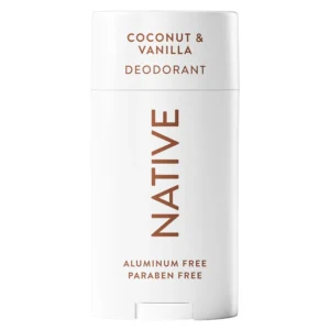 Native Coconut & Vanilla deodorant offers effective, aluminum-free odor protection for both men and women with a tropical coconut, pineapple, citrus, and vanilla scent.