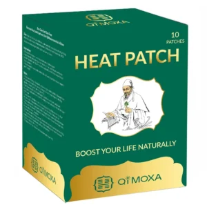 Natural heat patch with mugwort and ginger provides pain relief for neck, shoulder, back, sciatica, joint, muscle, and period cramps through deep penetrating moxibustion energy.