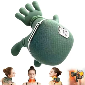 Experience soothing relief with this heated shiatsu neck massager, designed to mimic human hand massage for deep tissue relaxation of the neck and back.