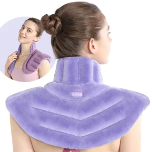 This microwavable neck and shoulder heating pad filled with natural herbs provides moist heat therapy for muscle discomfort and relaxation.