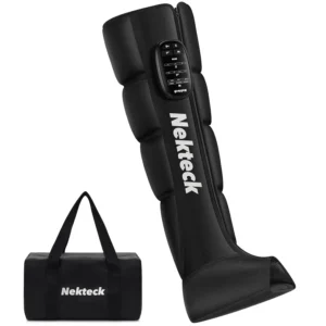 Nekteck leg massager uses air compression to massage, is cordless and rechargeable for pain relief and recovery.