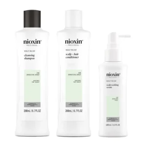 Nioxin Scalp Relief System soothes and cleanses a sensitive, itchy scalp to reduce irritation and promote healthy hair.