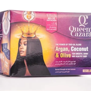 This no-lye relaxer kit for regular hair textures contains a cream relaxer, activator, neutralizing shampoo, and conditioner for smooth, shiny, frizz-free results.