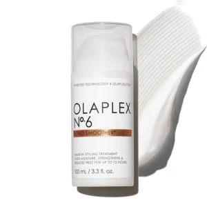 Olaplex No. 6 Bond Smoother is a reparative leave-in styling cream that smooths, conditions, strengthens, and controls frizz for all hair types for up to 72 hours.