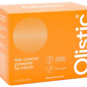 Olistic for Women hair loss ampoules, a 100% natural, vegan, and gluten-free supplement designed to strengthen hair fibres and prevent hair loss in women.