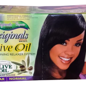 Africa's Best Originals olive oil relaxer system, made in the USA, conditions regular or normal hair and is easy to use for women.