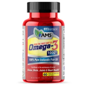 America Medic & Science Omega 3 food supplement, 1000mg, 60 softgels.