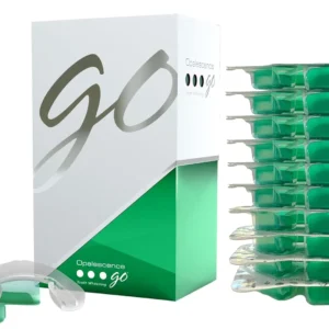 Opalescence Go 15% teeth whitening kit in secure packaging for a brighter, confident smile.