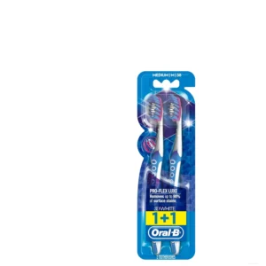 The Oral-B 3D White Luxe Pro-Flex medium toothbrush removes up to 90% of surface stains in two weeks with a stain eraser that polishes teeth.