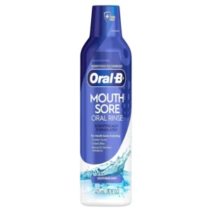 Oral-B Special Care mouthwash provides relief and cleansing for mouth sores, canker sores, and irritation from braces or dentures.