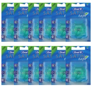 Oral-B Satin Tape mint floss is gentle on gums and ideal for cleaning larger interdental spaces, leaving a fresh mint flavour.