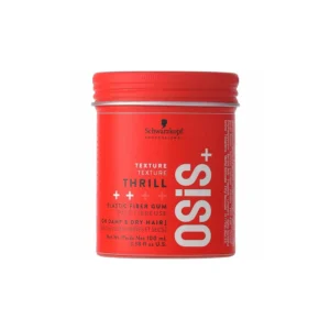 A 100ml container of Schwarzkopf Professional OSiS+ THRILL elastic fibre gum provides durable, high-quality hold.