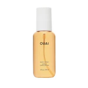 The OUAI Wave Spray travel size bottle gives hair effortless beachy texture, volume, and shine without harmful ingredients.