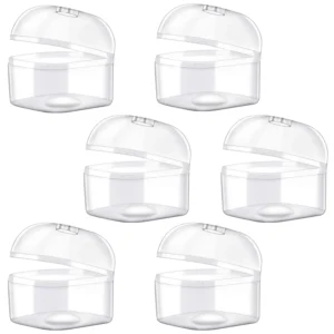 Six clear pacifier holder cases for travel and home use, providing dustproof and sanitary storage for pacifiers and small accessories.