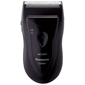 A black Panasonic 1-Blade travel shaver offers a comfortable grip and a quick shave with its durable, high-speed motor.